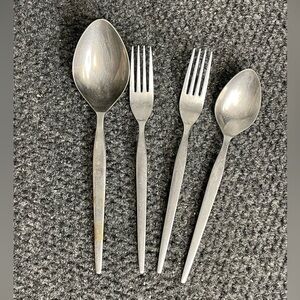 EPIC Stainless MCM Serving set Forks Spoons 60s Modern Silver